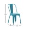Flash Furniture Tenley Commercial Grade Distressed Blue Metal Indoor-Outdoor Stackable Chairs, 4PK 4-ET-3534-COM-B-GG - alternate 5